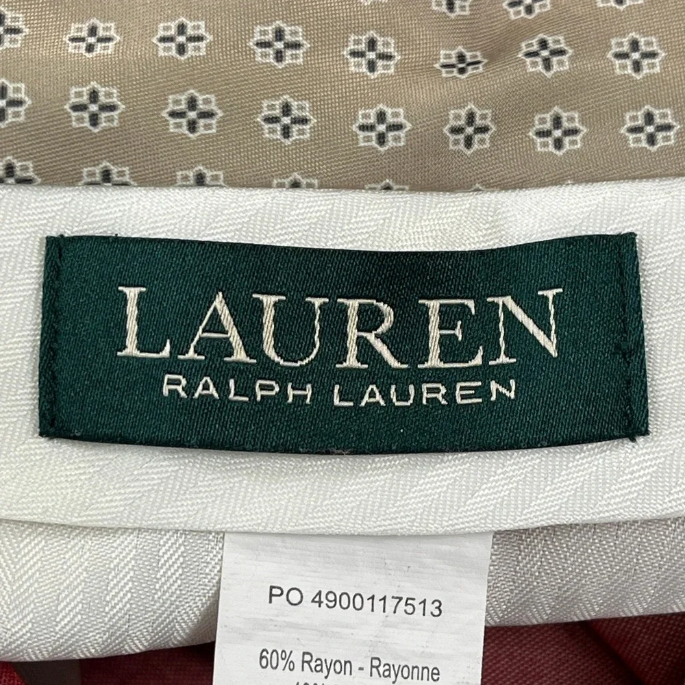 Lauren Ralph Lauren Dress Pants Mens 38x34 Pink Flat Front Business Hem Flaw